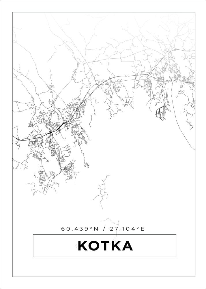 Mapa - Kotka - Cartel blanco