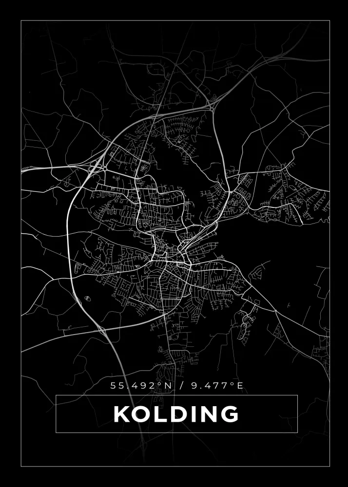 Mapa - Kolding - Cartel Negro
