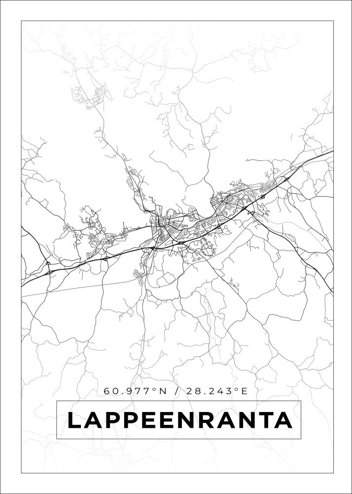 Mapa - Lappeenranta - Cartel Blanco