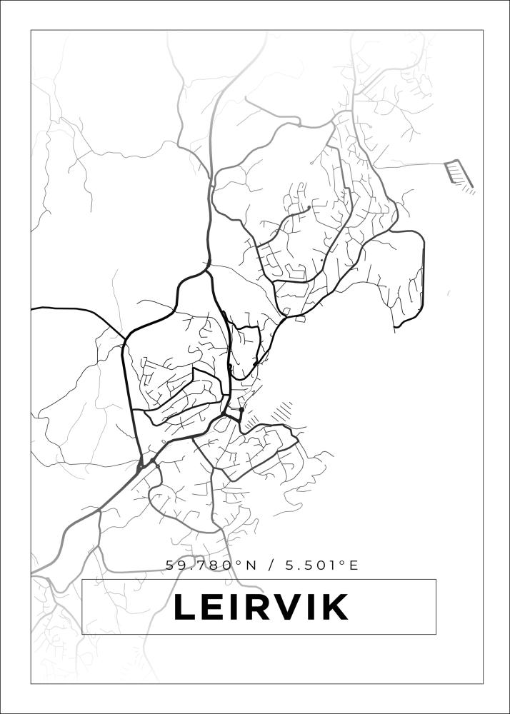 Mapa - Leirvik - Cartel blanco