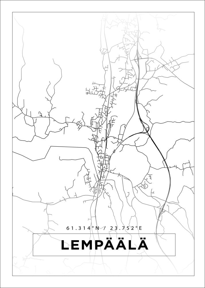 Mapa - Lempäälä - Cartel blanco