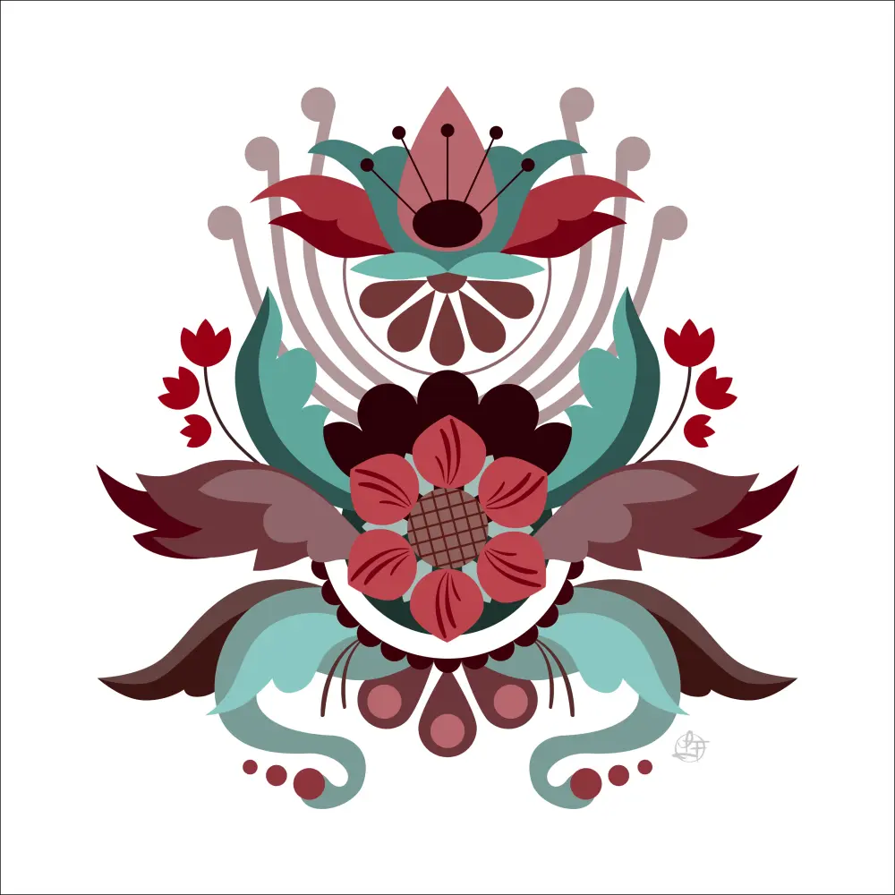 Kurbits flower red Póster