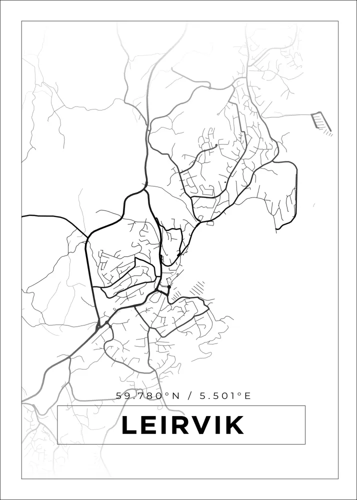 Mapa - Leirvik - Cartel blanco