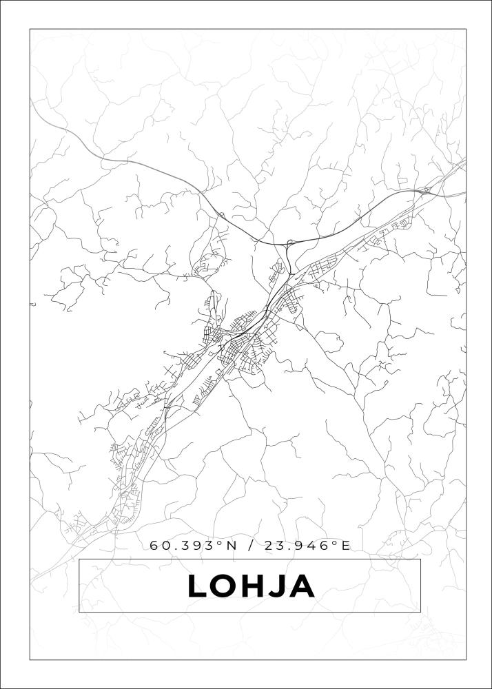 Mapa - Lohja - Cartel blanco