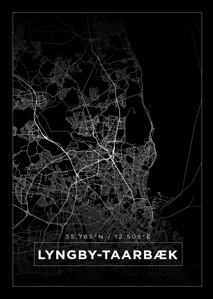 Mapa - Lyngby-Taarbæk - Cartel negro