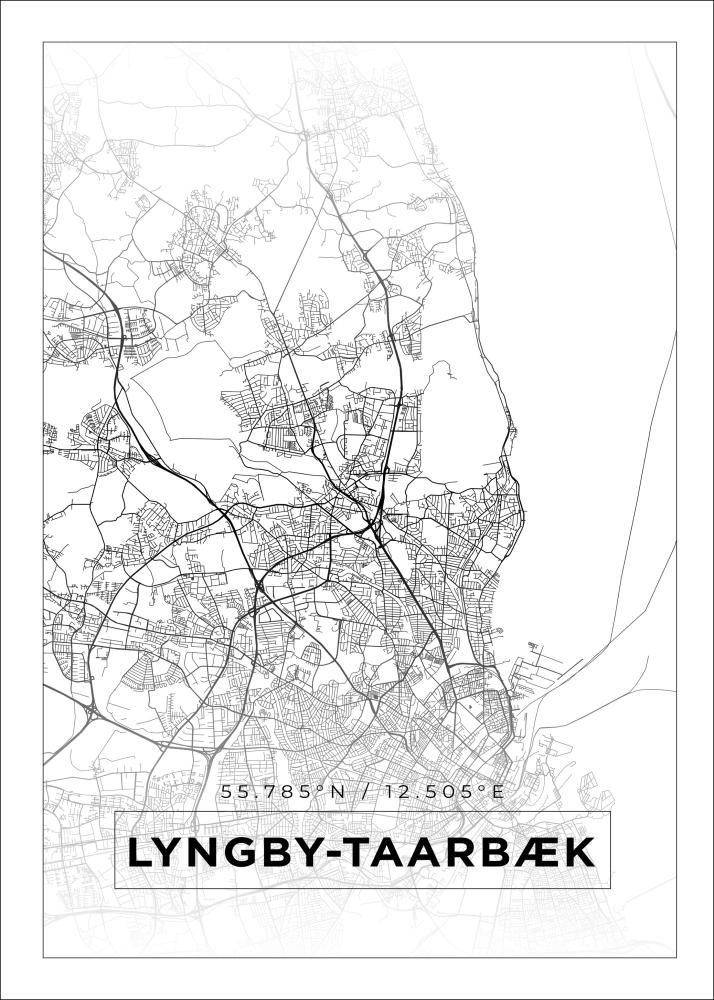 Mapa - Lyngby-Taarbæk - Cartel blanco