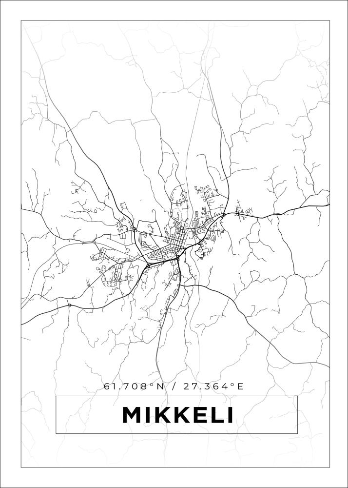 Mapa - Mikkeli - Cartel blanco