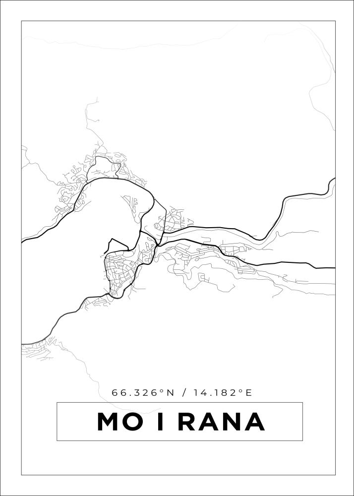 Mapa - Mo I Rana - Cartel Blanco