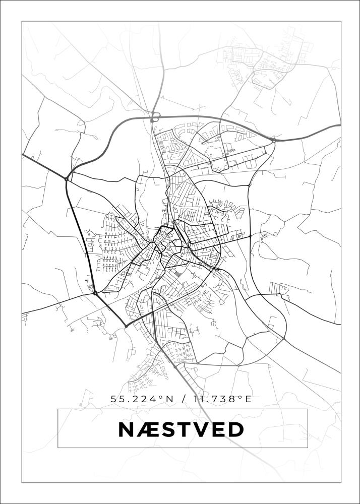 Mapa - Næstved - Cartel blanco