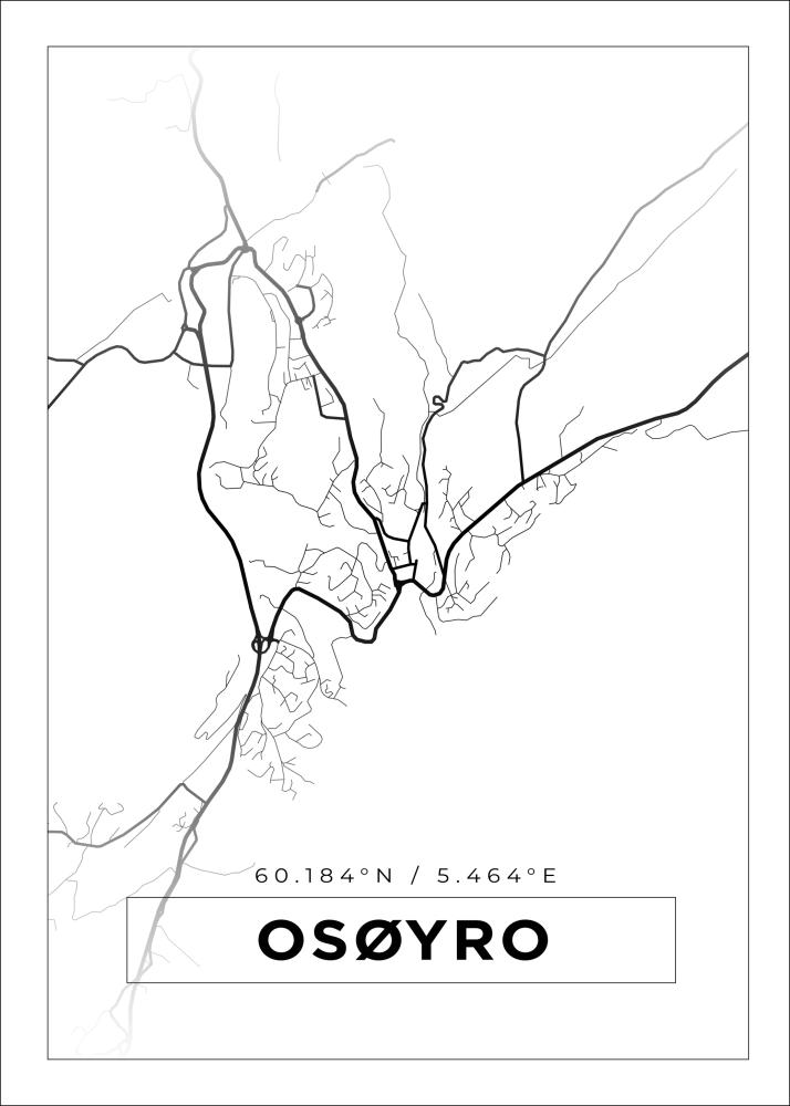 Mapa - Osøyro - Cartel blanco