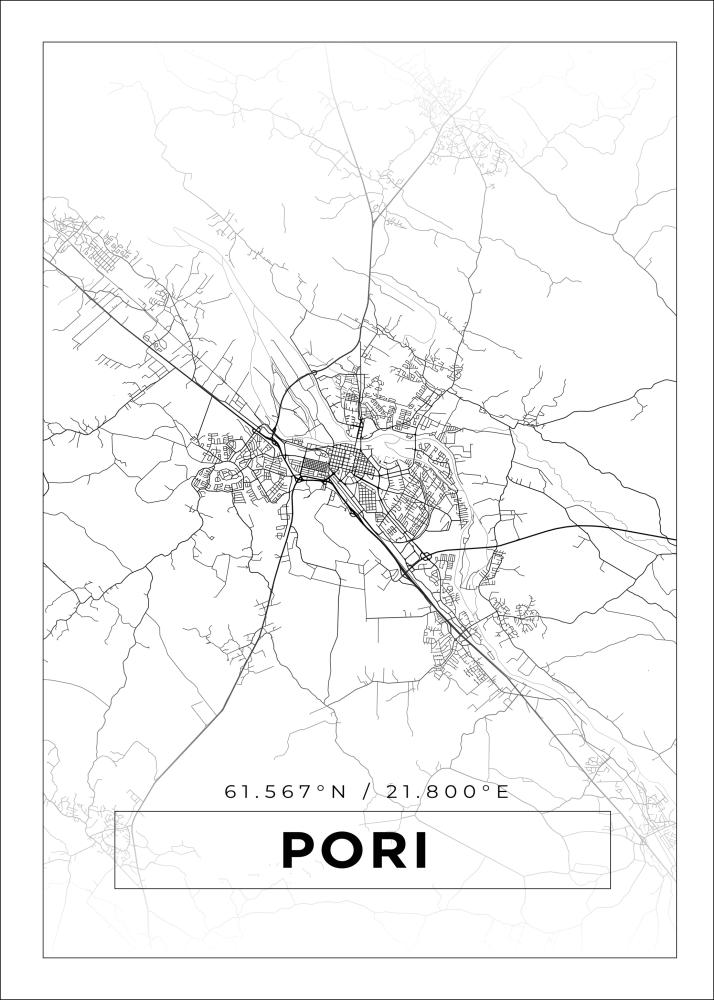 Mapa - Pori - Cartel blanco