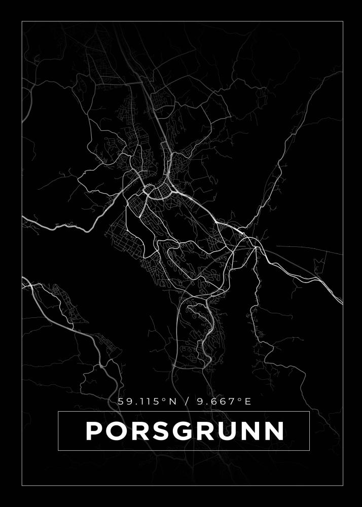 Mapa - Porsgrunn - Cartel Negro