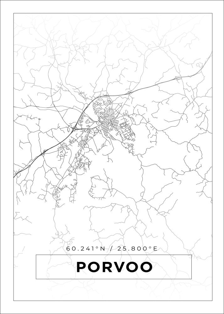 Mapa - Porvoo - Cartel blanco