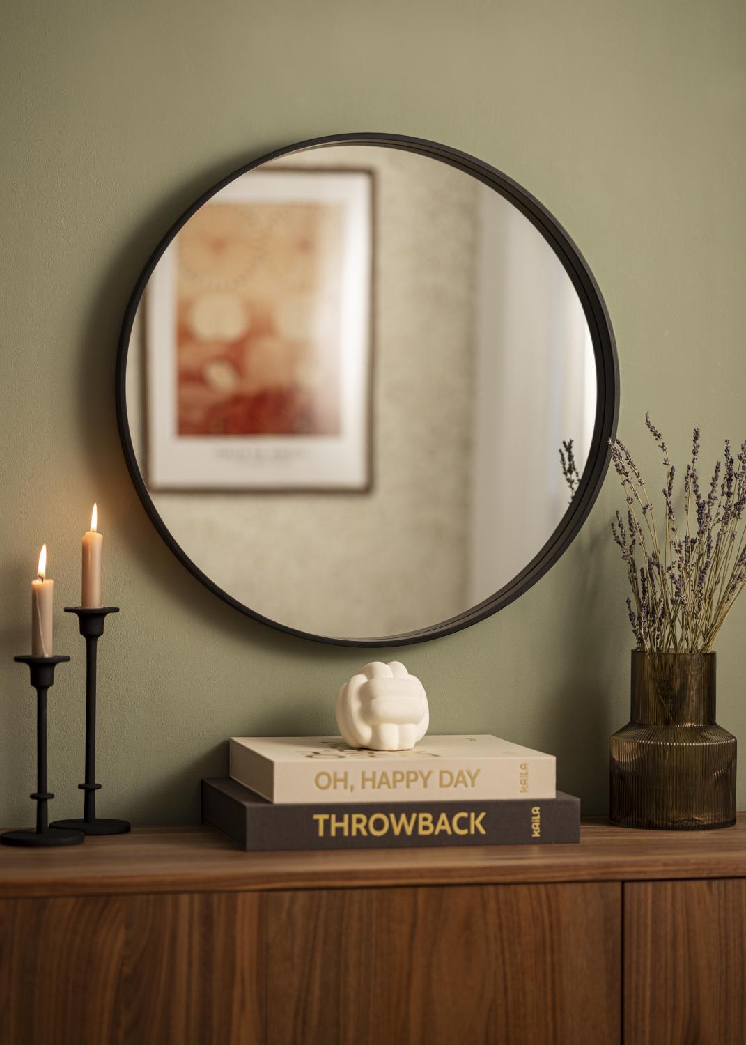 Product Image for Espejo Reflection Negro 60 cm Ø