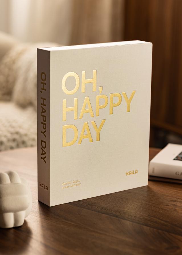 KAILA OH HAPPY DAY Crema - Coffee Table Photo Álbum (60 Negro Sidor)