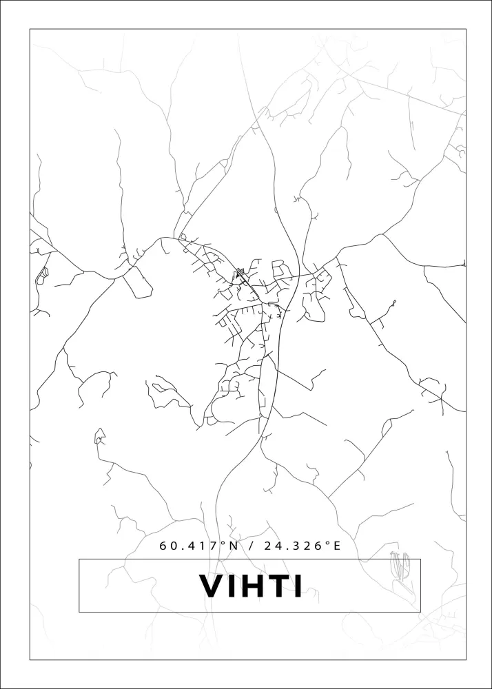 Mapa - Vihti - Cartel blanco