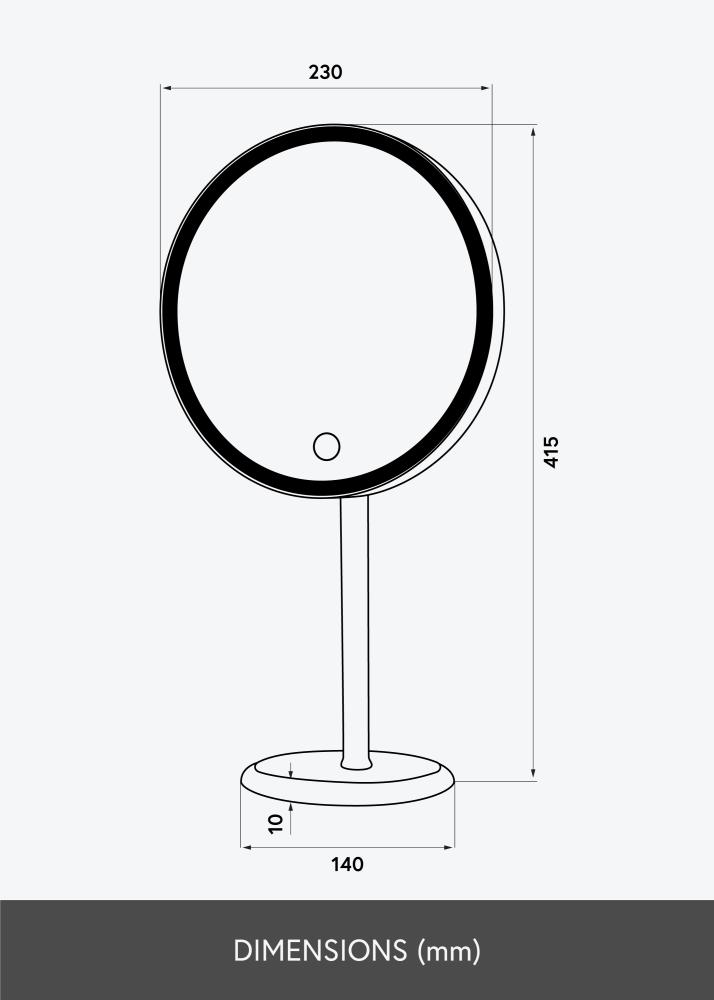 KAILA Espejo tocador Pillar LED Magnifying 20 cm Ø