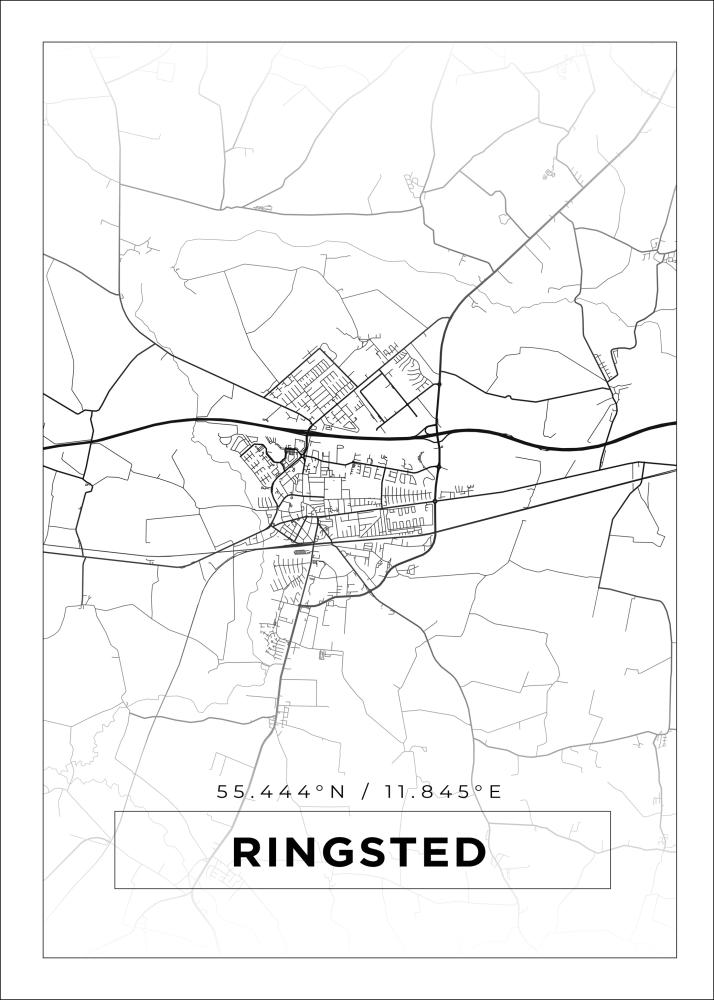 Mapa - Ringsted - Cartel blanco