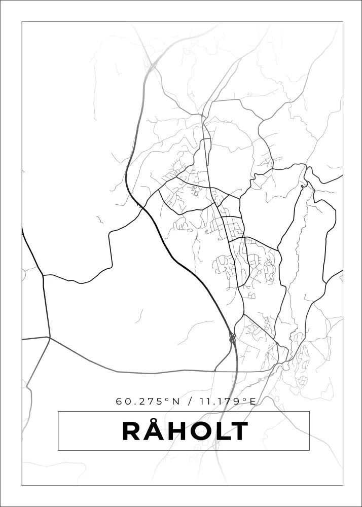 Mapa - Råholt - Cartel blanco