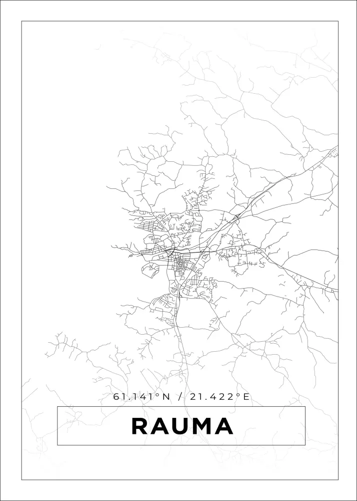 Mapa - Rauma - Cartel blanco