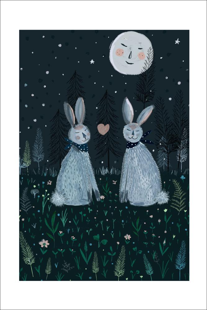 Rabbits in the Forest Póster