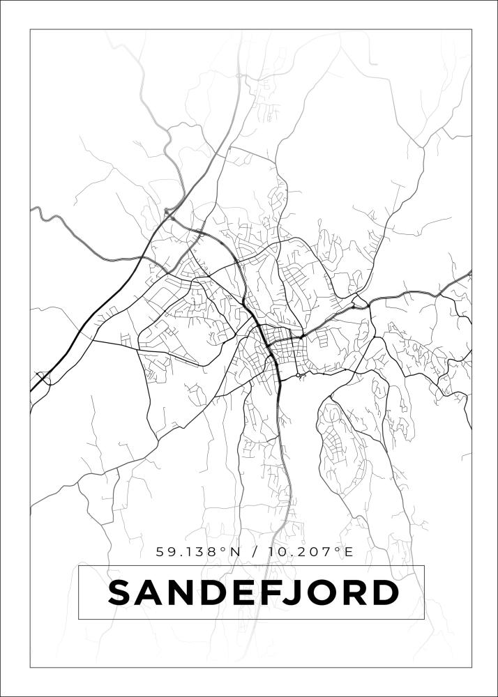 Mapa - Sandefjord - Cartel Blanco