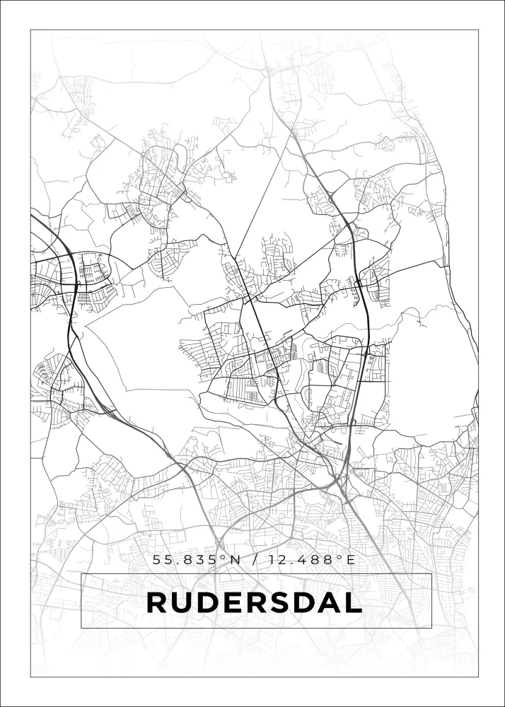 Mapa - Rudersdal - Cartel Blanco