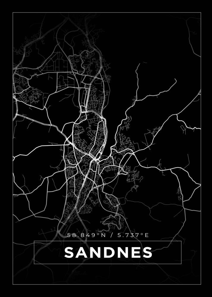 Mapa - Sandnes - Cartel Negro