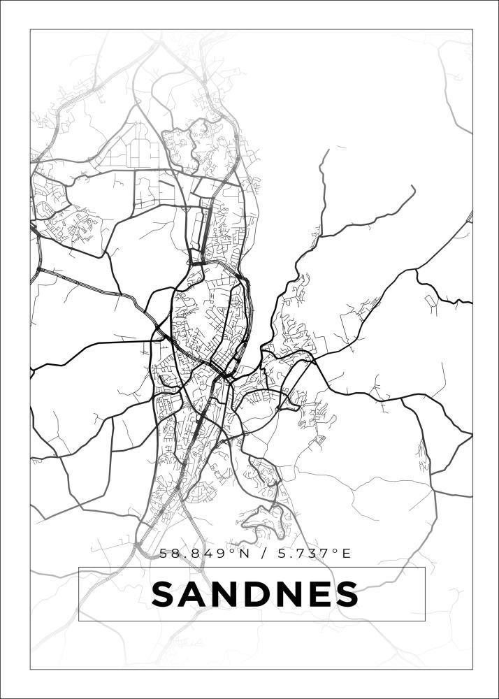 Mapa - Sandnes - Cartel Blanco