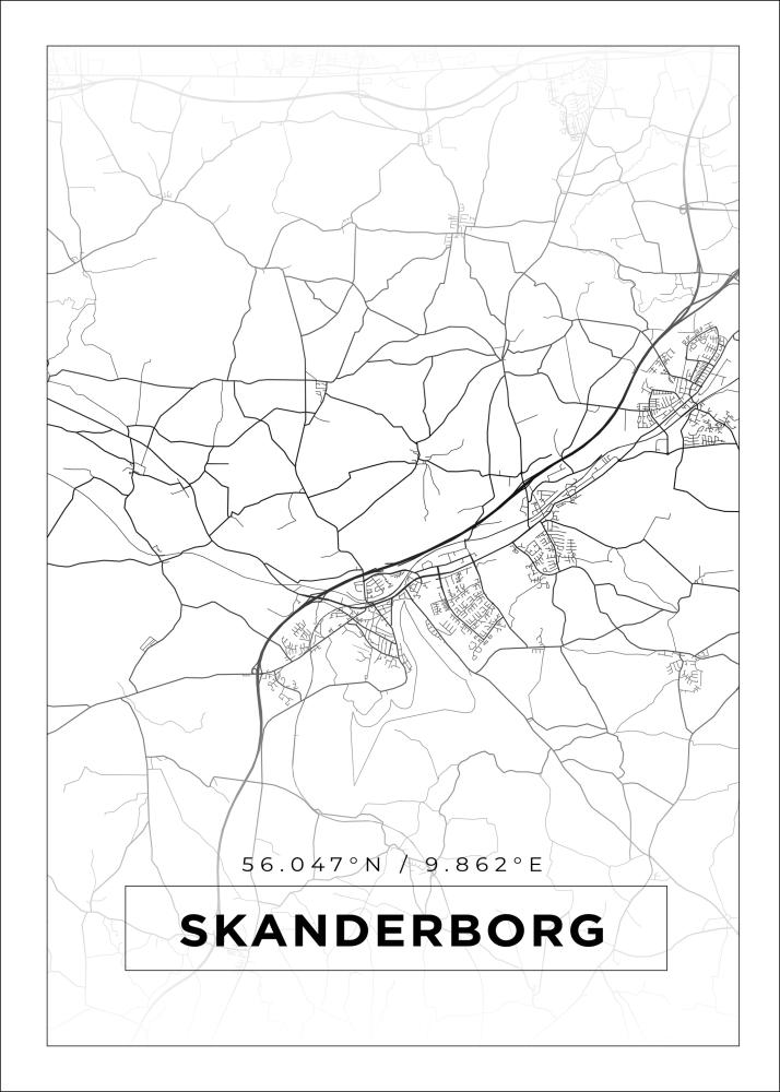 Mapa - Skanderborg - Cartel Blanco