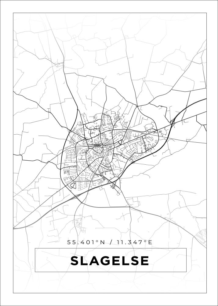 Mapa - Slagelse - Cartel Blanco