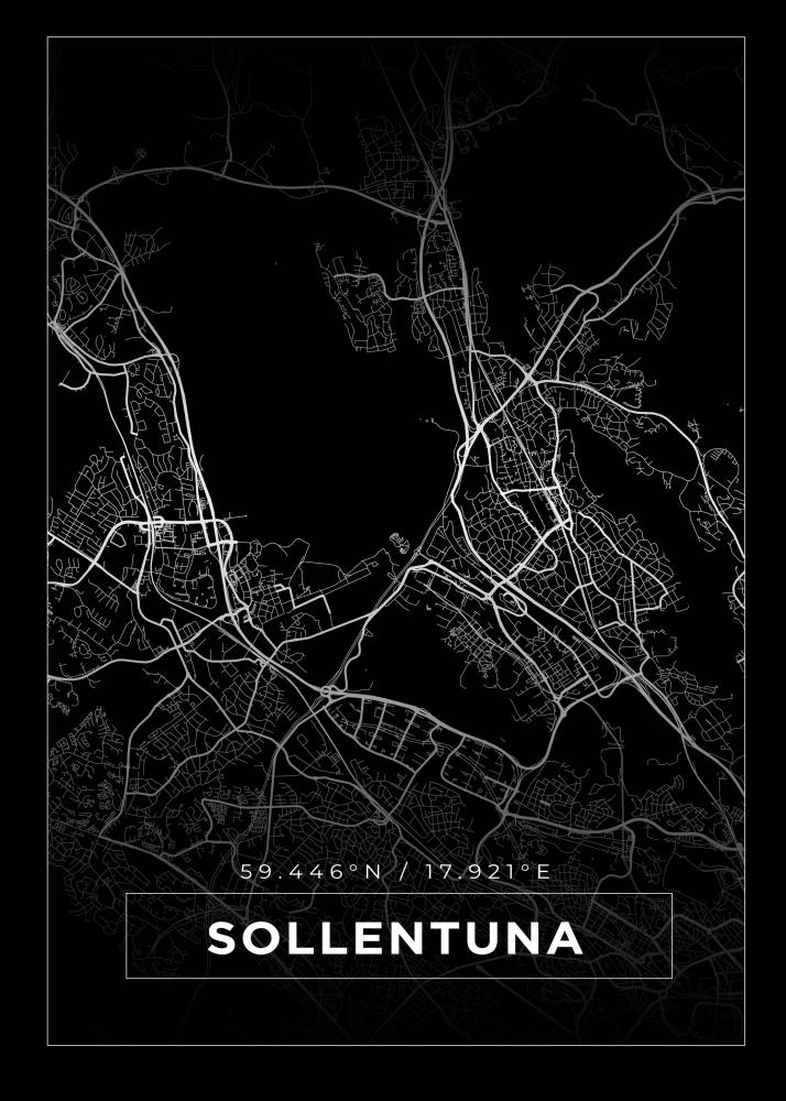 Mapa - Sollentuna - Cartel Negro