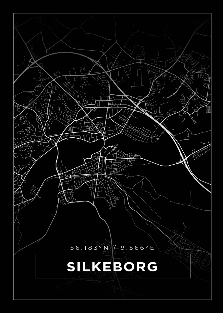 Mapa - Silkeborg - Cartel Negro