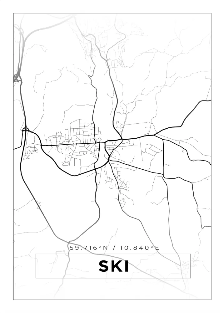 Mapa - Esquí - Cartel Blanco