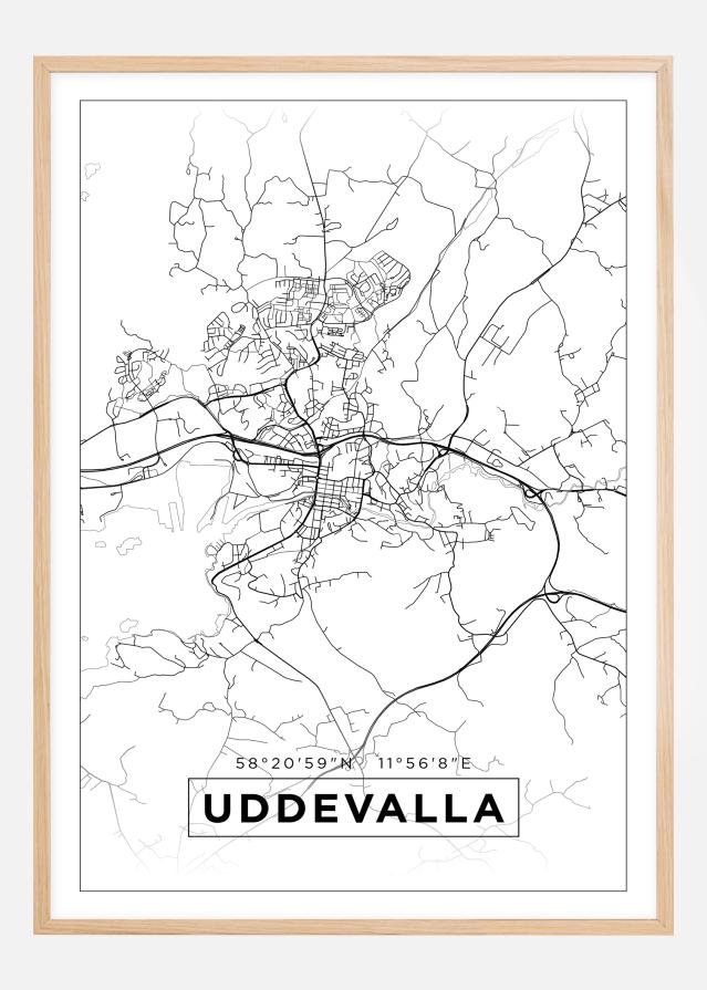 Mapa - Uddevalla - Cartel blanco