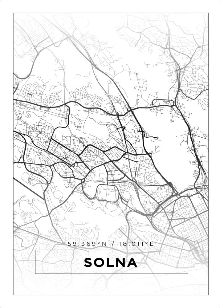 Mapa - Solna - Cartel blanco