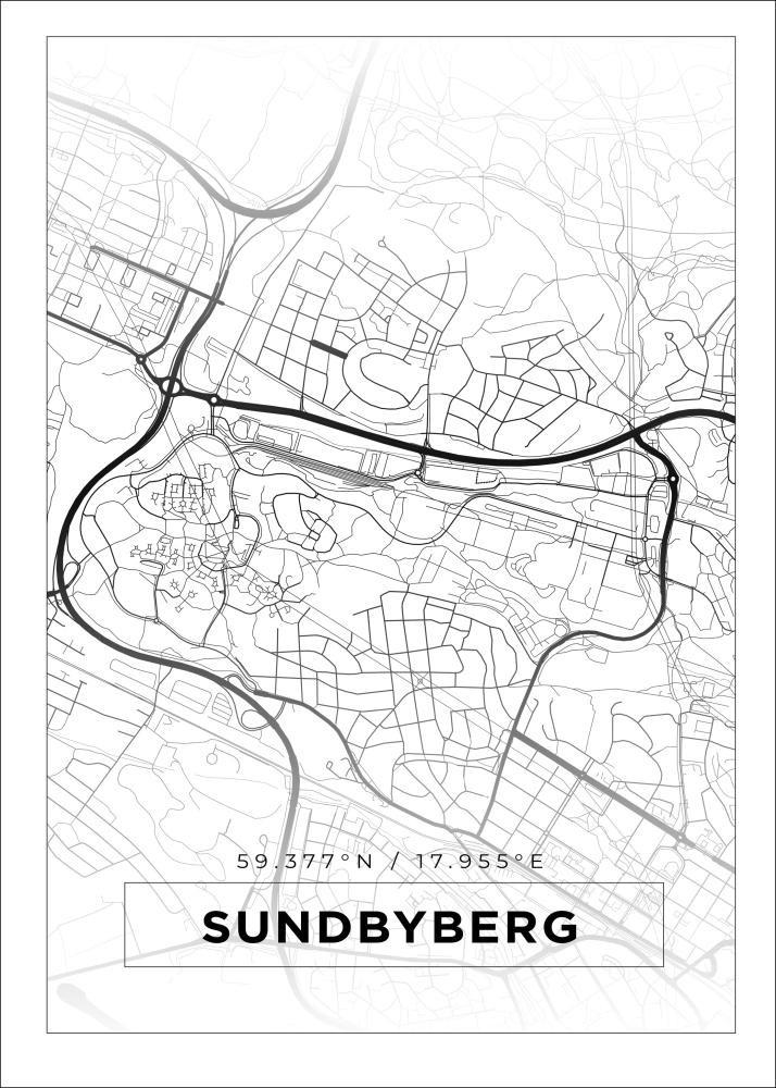 Mapa - Sundbyberg - Cartel Blanco