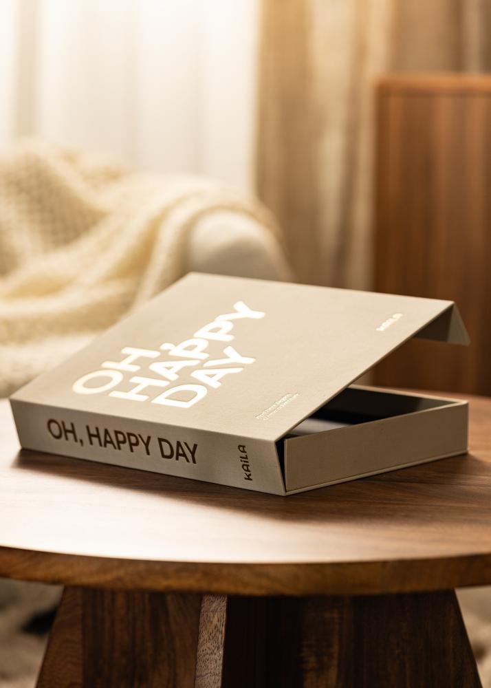 KAILA OH HAPPY DAY Crema - Coffee Table Photo Álbum (60 Negro Sidor)