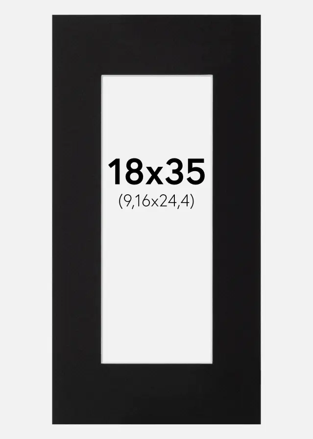 Paspartú Canson Negro (Borde interior blanco) 18x35 cm (9,16x24,4)