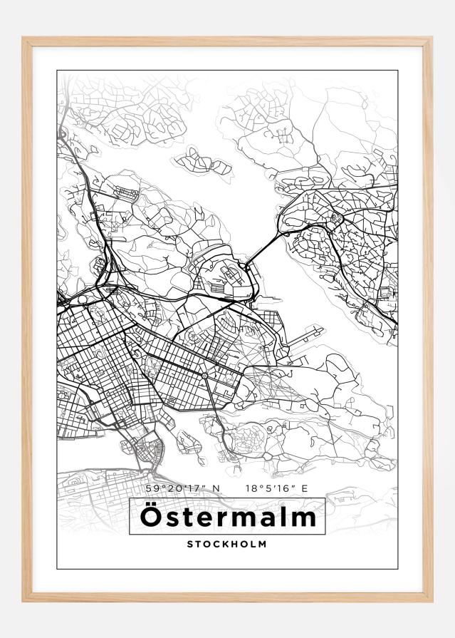 Mapa - Östermalm - Cartel Blanco