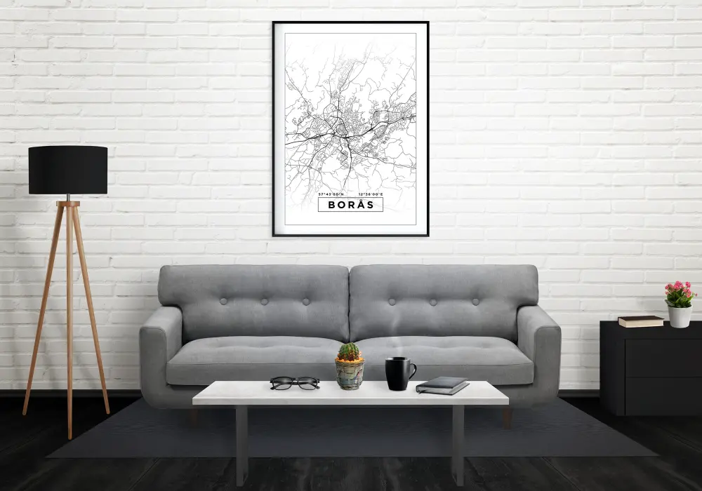 Mapa - Borås - Cartel Blanco
