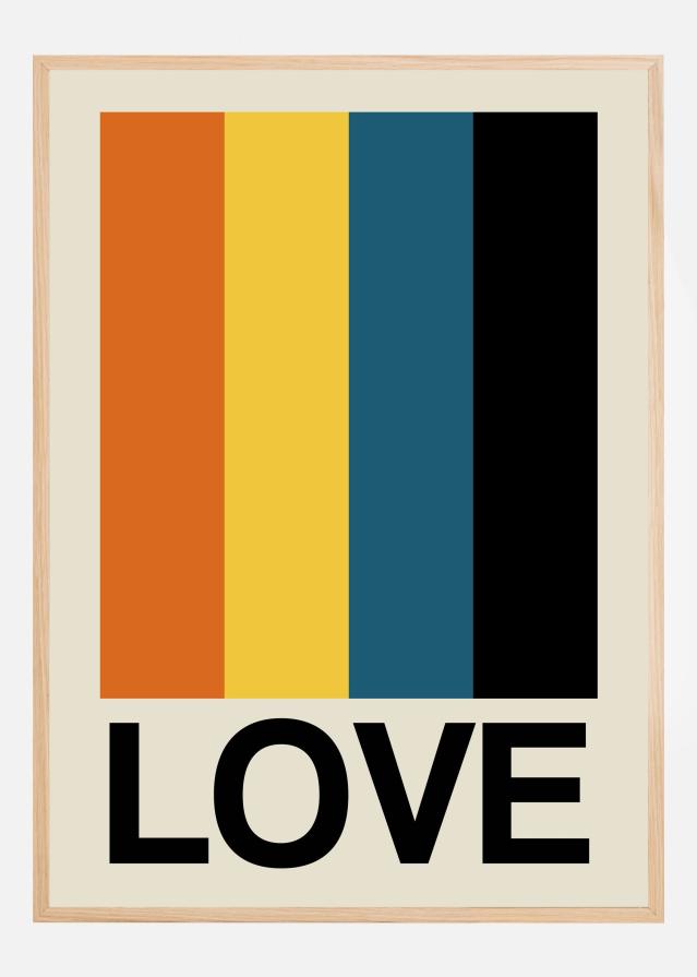 Retro Stripe LOVE Sundaze Póster