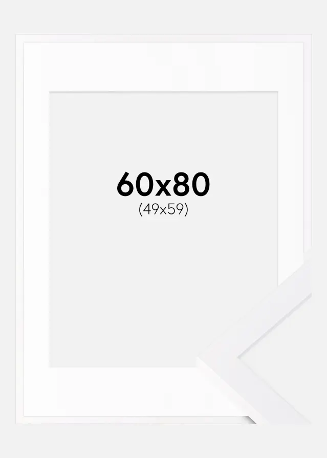 Marco Selection Blanco 60x80 cm - Paspartú Blanco 50x60 cm
