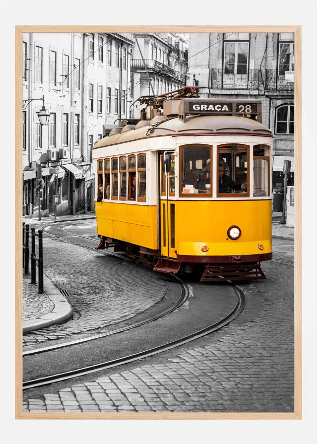 Yellow Tram in The City Póster