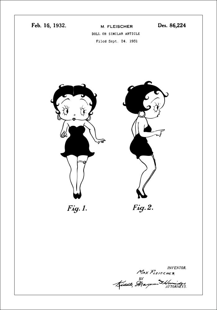 Dibujo de patente - Betty Boop Póster