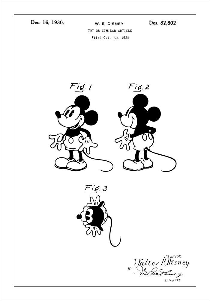 Dibujo de patente - Disney - Mickey Mouse Póster