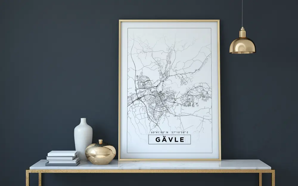 Mapa - Gävle - Cartel blanco