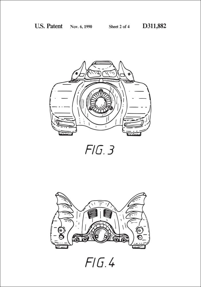 Dibujo de patente - Batman - Batmobile 1990 II Póster