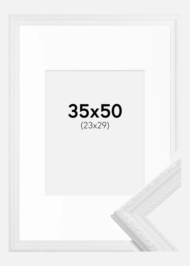 Marco Abisko Blanco 35x50 cm - Paspartú Blanco 24x30 cm
