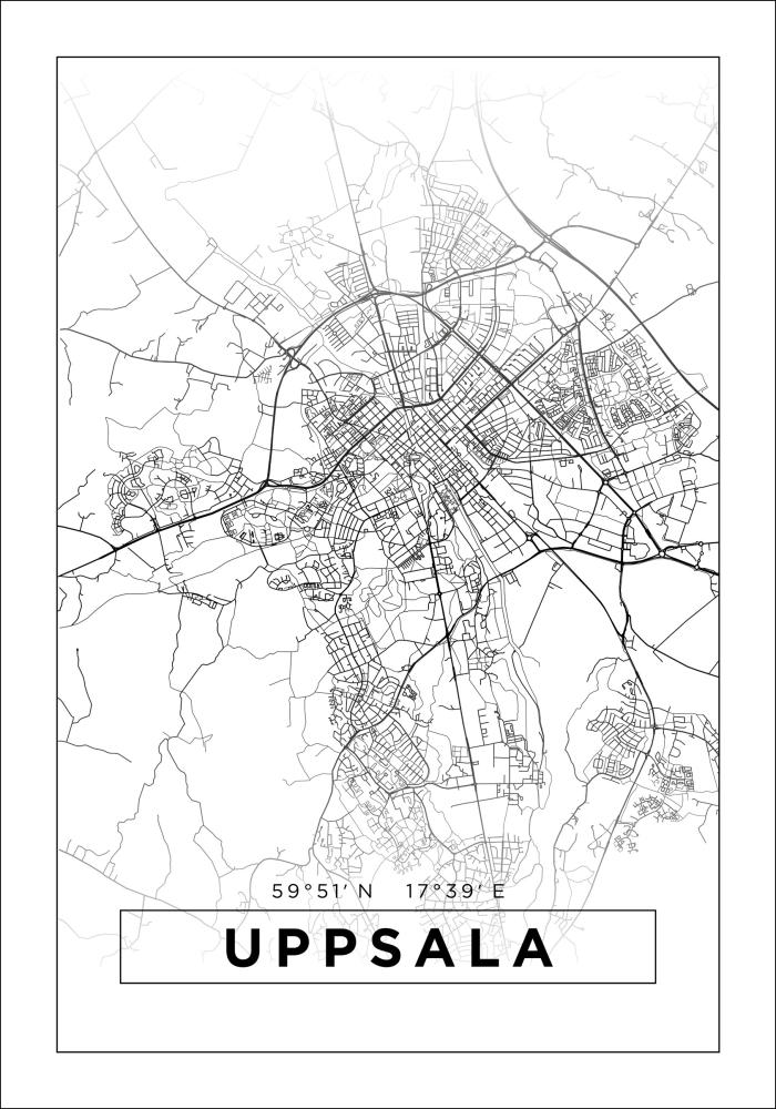 Mapa - Uppsala - Cartel blanco